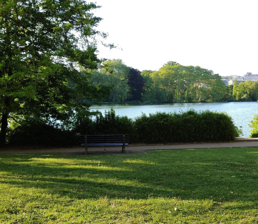 Vue du lac du parc de la tête d'or